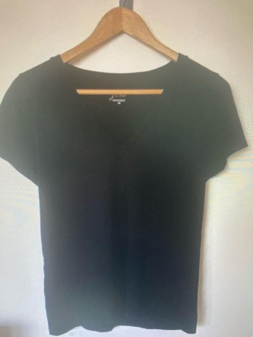 J Crew Black Supima Cotton V Neck T Shirt Size Medium